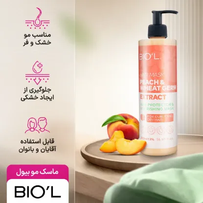تصویر  ماسک مو هلو و جوانه گندم داخل حمام پمپی بیول